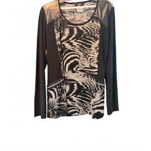 NEW LIBRA women's printed tunic in black/beige